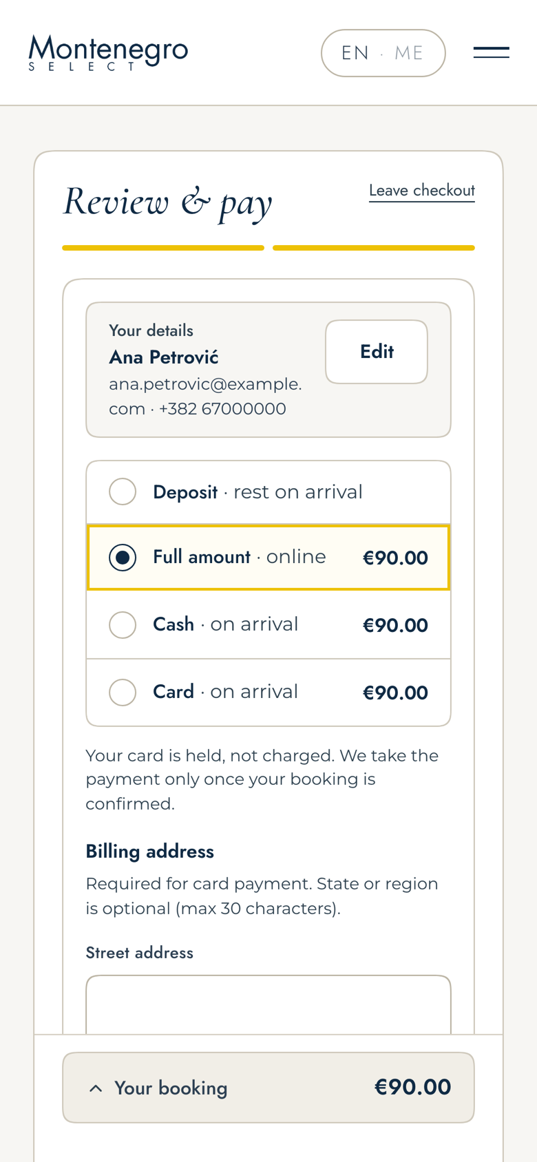 Review and pay