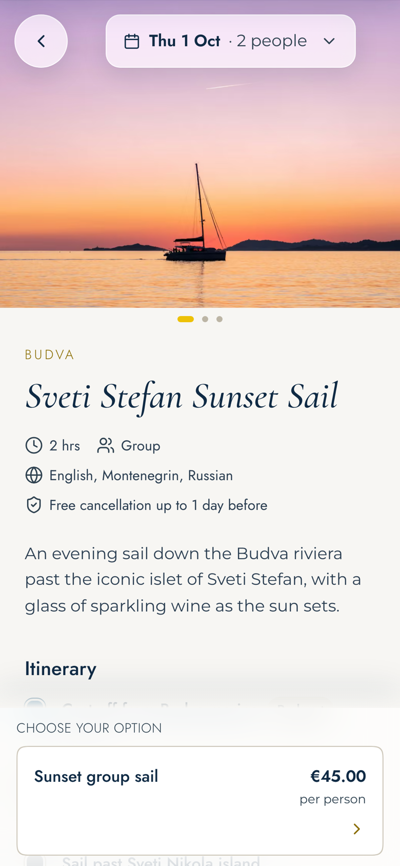 Tours & experiences — listing
