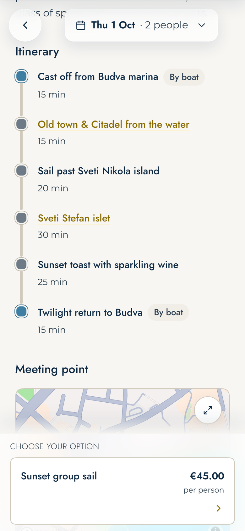 Tours & experiences — detail